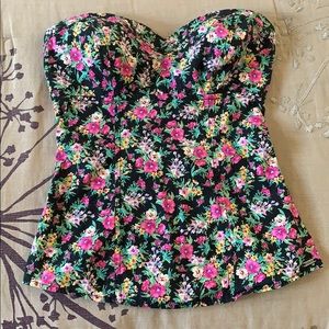 flower strapless top